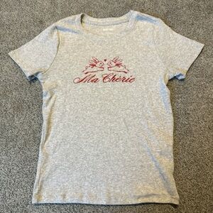 Hollister Gray Short Sleeve Tee with Red Graphic